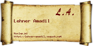 Lehner Amadil névjegykártya
